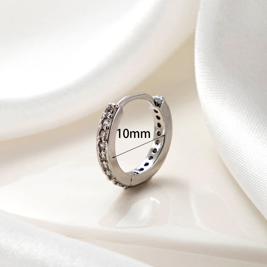 1 pieza de pendientes de botón de cobre con forma de corazón clásico, sin chapado, con circonitas para mujer